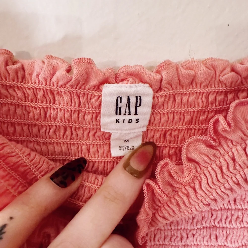 Gap Pink Smocked Puff Sleeve Top Kids Girls